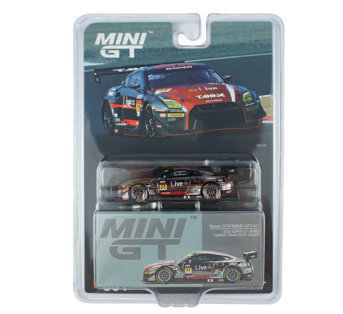 Mini GT 861 Blister Pack - 2023 Super GT Series - Nissan GT-R NISMO GT3 #11 Gainer Tanax 2023