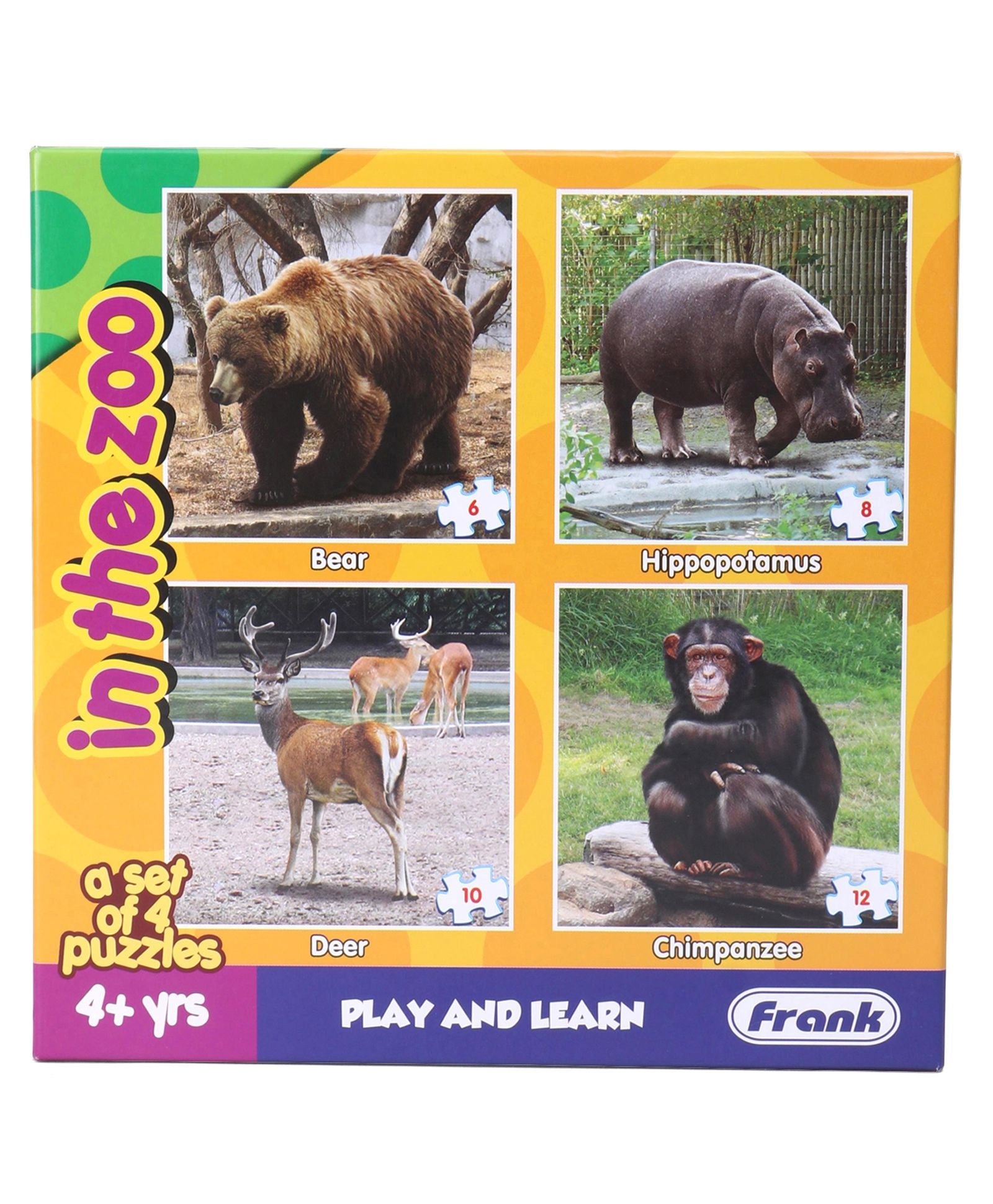 Frank Play And Learn In The Zoo Jigsaw Puzzle Multicolor Set of 4 - 36 Pieces
