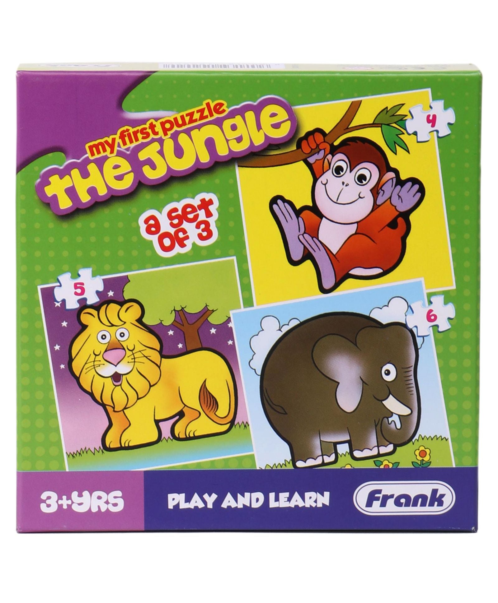 Frank Play And Learn The Jungle Jigsaw Puzzle Multicolor Set of 3 - 15 Pieces
