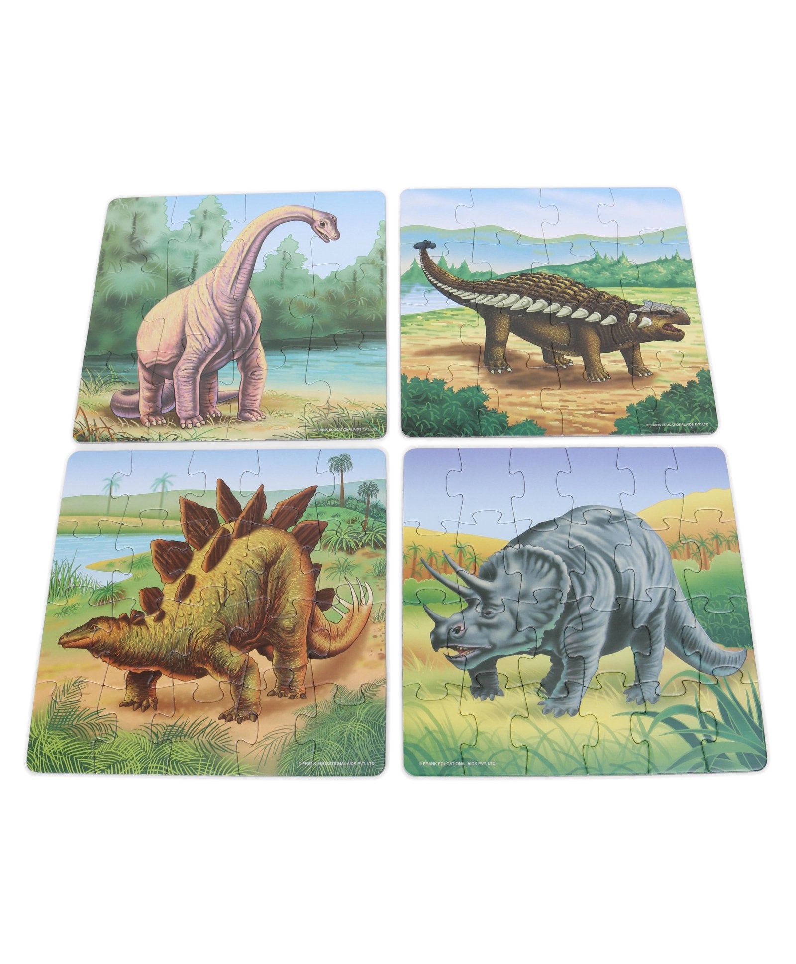 Frank Dinosaurs Jigsaw Puzzle Multicolor Set of 4 - 72 Pieces