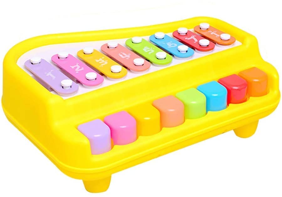 2 in 1 Musical Melody & Educational Piano Xylophone Musical Instruments with 8 Keys Big Size (Multicolor)