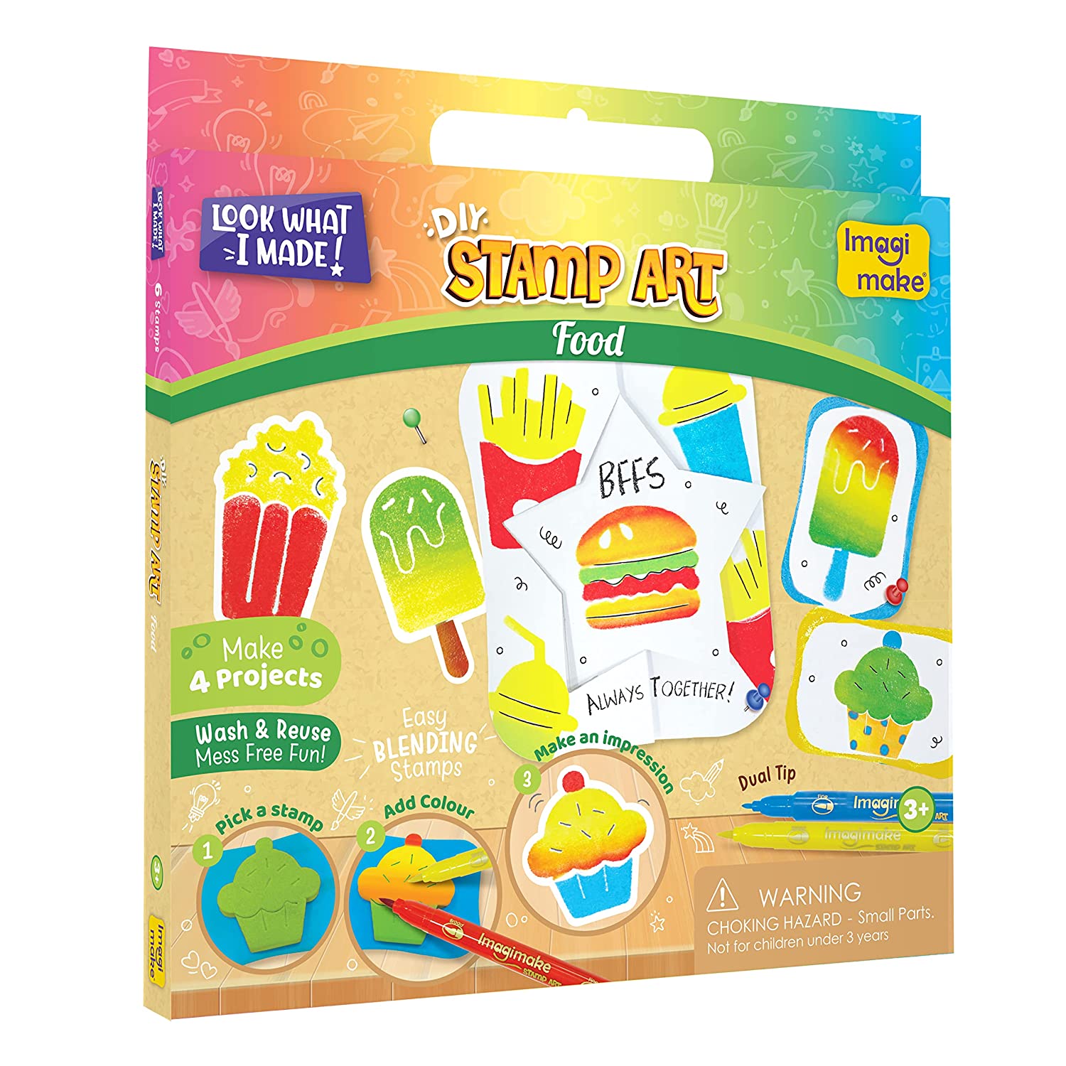 Imagimake Stamp Art Food, Coloring & Stamping Set