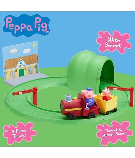 Peppa Pig Train Truck Play Playset with Peppa Pig and Grandpa Pig Figures - Multicolor