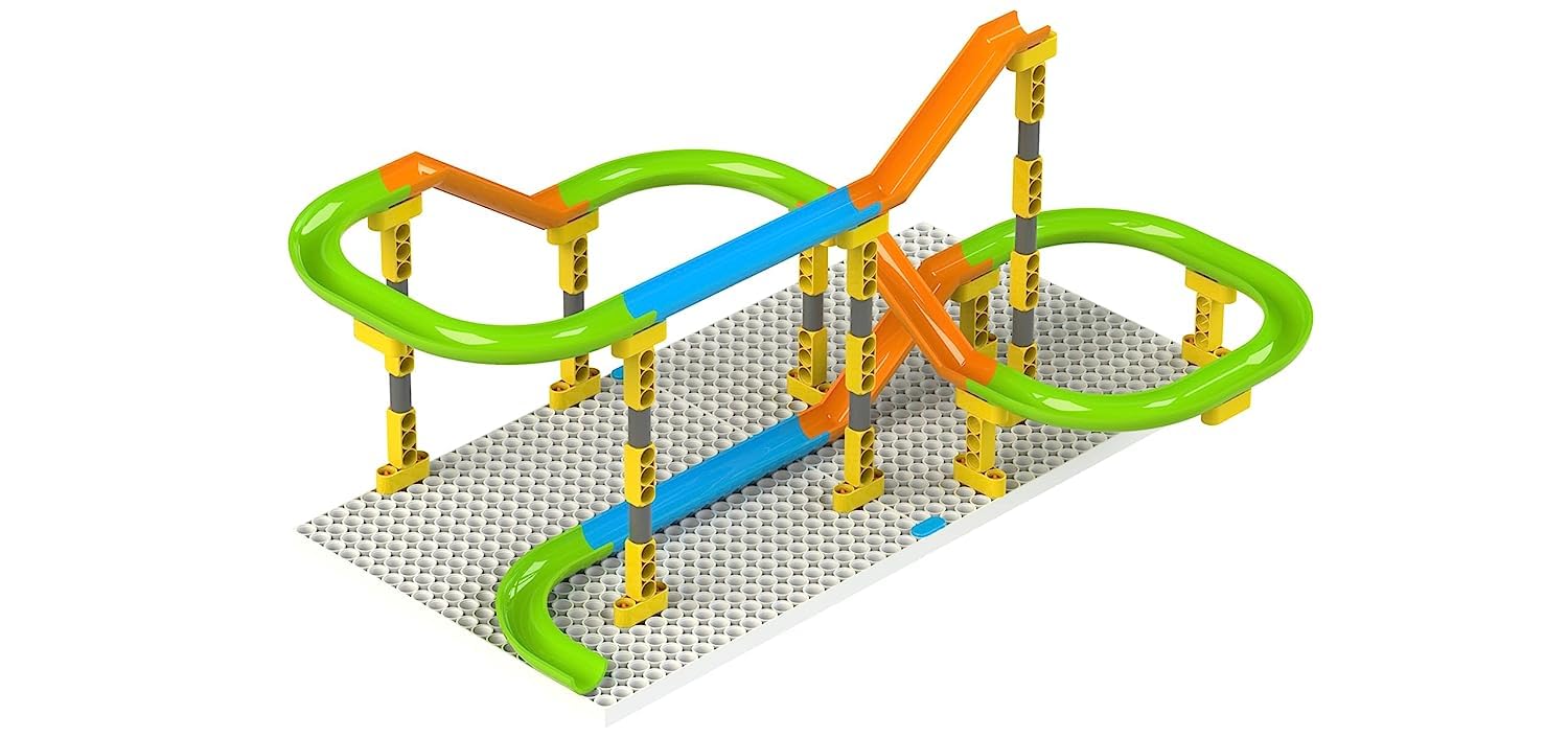 Blix Marble Run 1 Design & Build Your Own Track 118 pcs for Kids - Multicolor