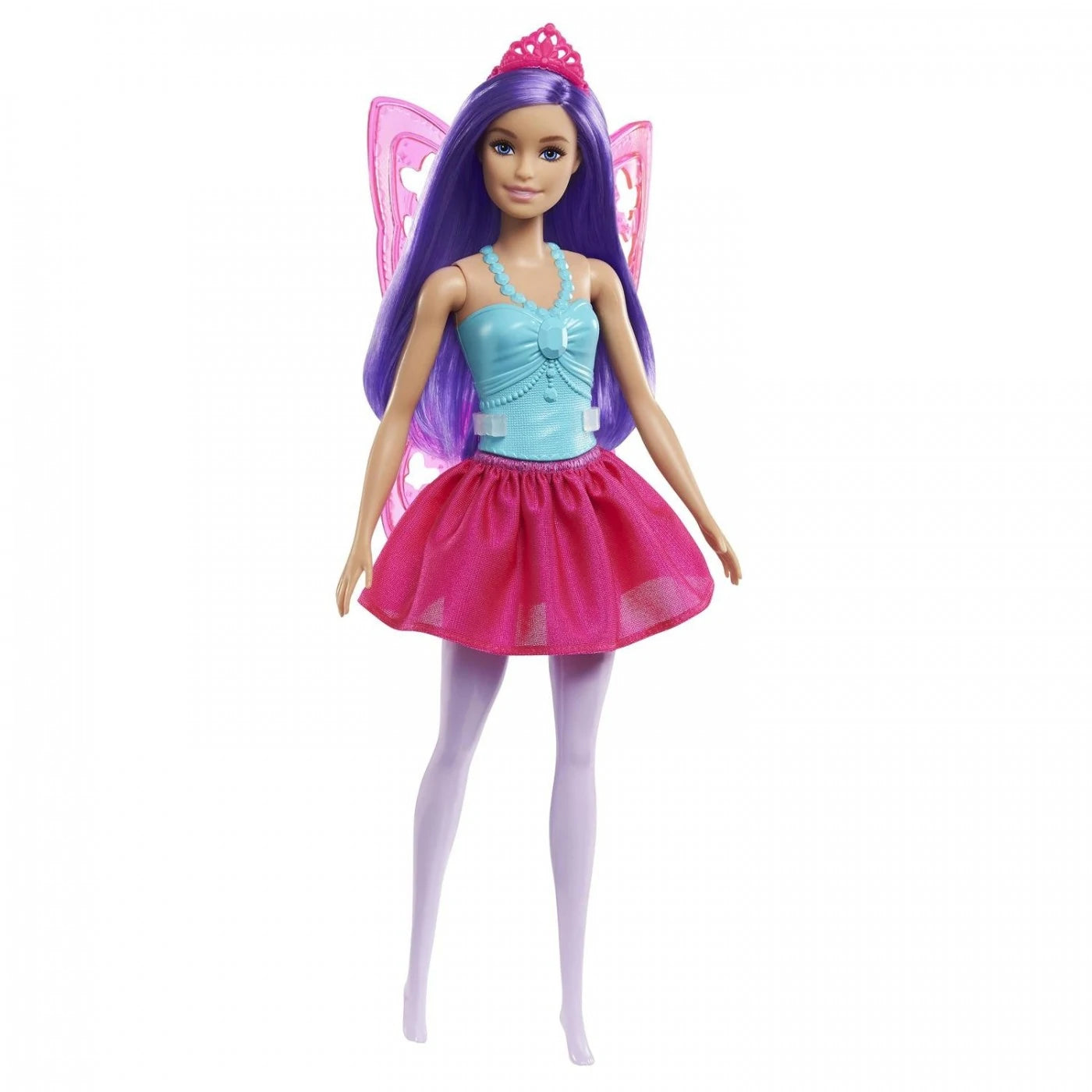 Barbie Dreamtopia Fairy Doll (Purple Hair) Wearing Skirt, Clip-On Wings & Tiara for kids | Multicolor