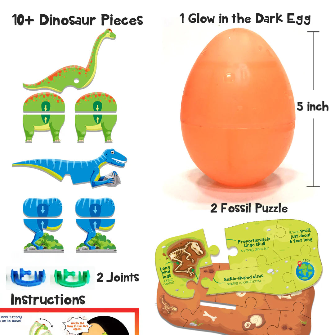 Imagi Make Dino & Egg - Orange - Multicolor