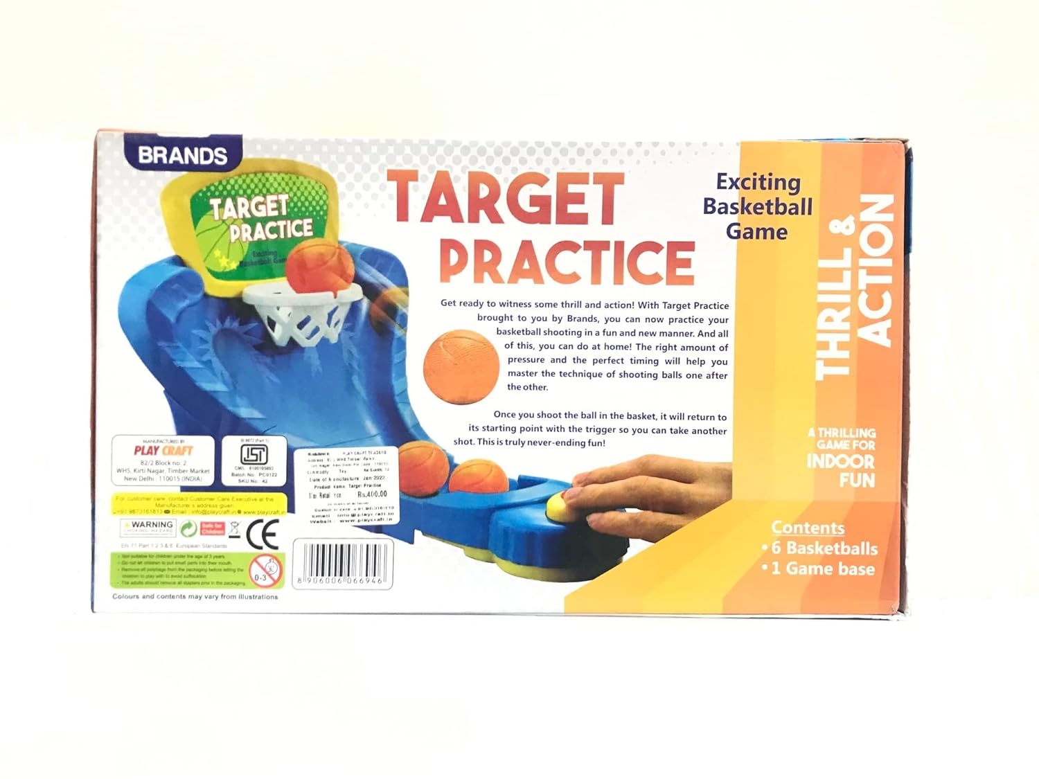 Brands Target Practice Thrill & Action Basket Ball Game - Multicolor