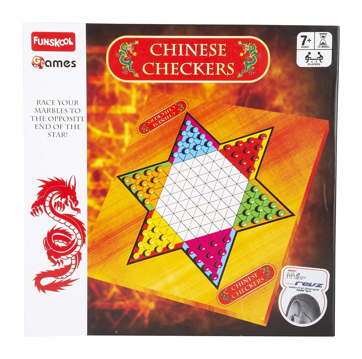 Funskool Games - Chinese Checkers, The classic strategy board game, Kids & family - Multicolor
