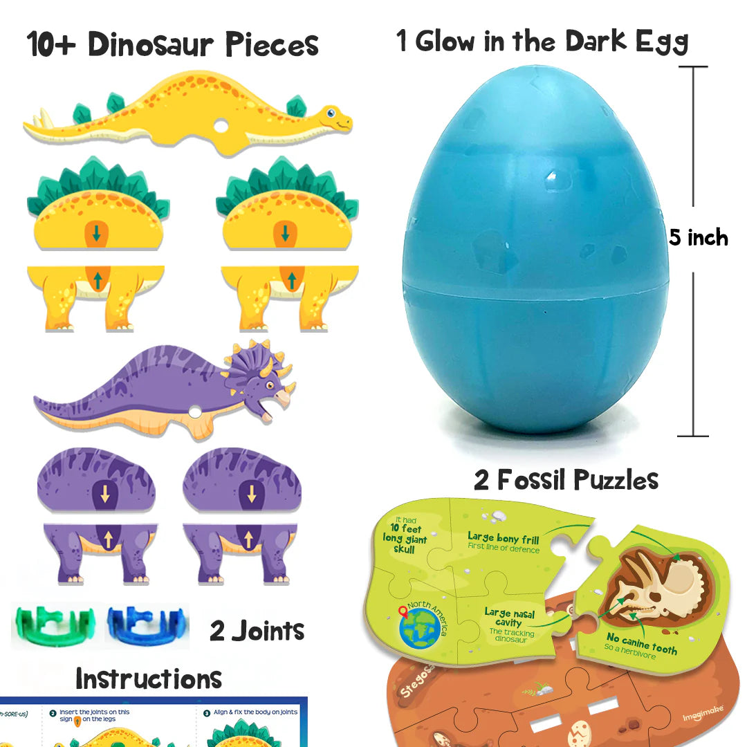 Imagi Make Dino & Egg - Blue - Multicolor