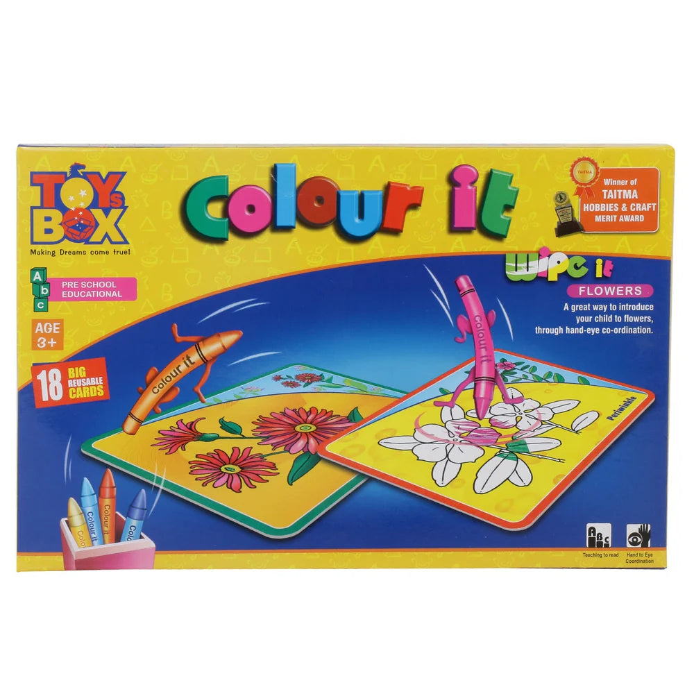 Toysbox Colour It - Wipe It - Flowers - Multicolor