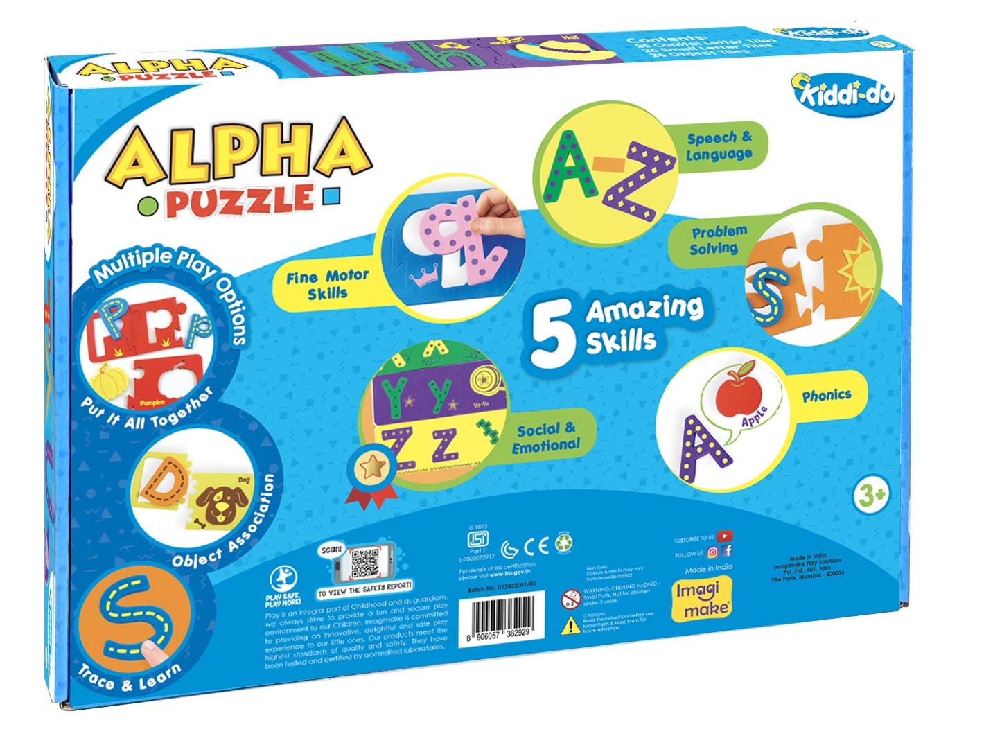 Imagimake Alpha Puzzle | Alphabets for Kids Learning | Educational Toys for Kids - Multicolor
