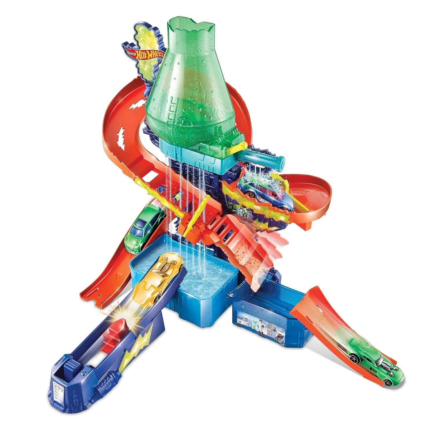 Hot Wheels Color Change Action Color Splash Science Lab City Playset, Multicolor