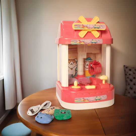 ILEARNNGROW Teddy for Kids Mini Plush Toys Claw Machine with Music and Lighting Small Birthday Gift for Children Pink | Toys & Hobbies | Games | Electronic Game for Baby Girls or Boys