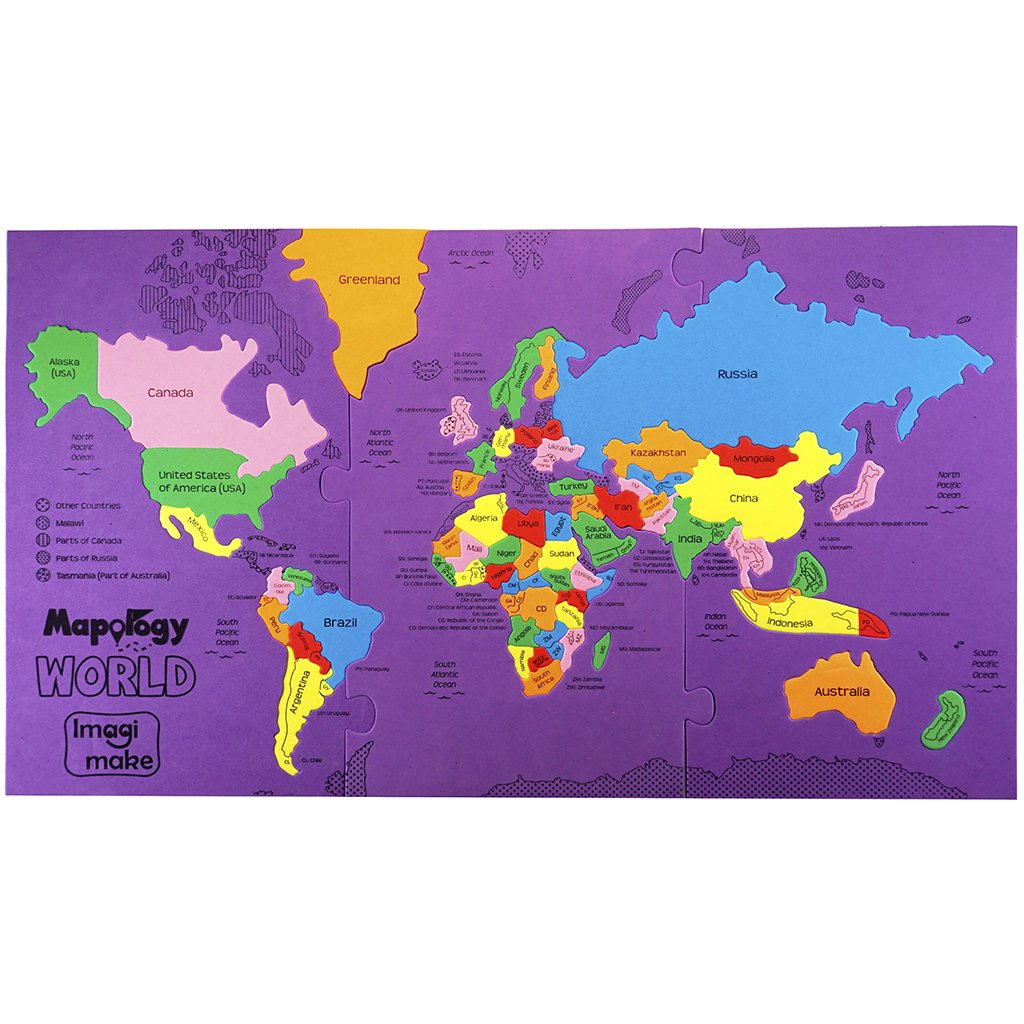 Imagimake: Mapology World- World Map and Its Countries