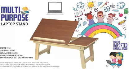SIMARR Wood Portable Multipurpose Laptop Table For Kids - Multicolor
