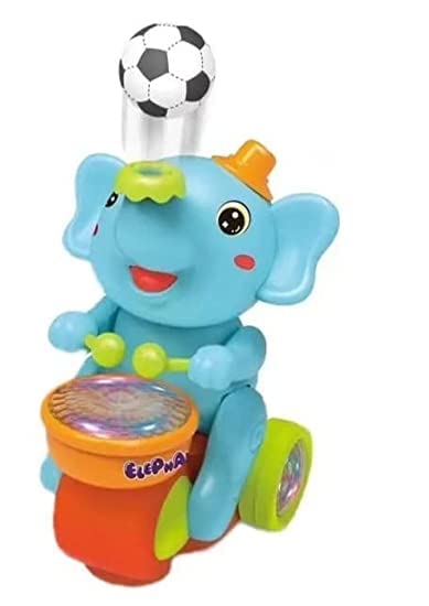 Elephant Musician Toy with Music and Flashing Light For Kids - Multicolor
