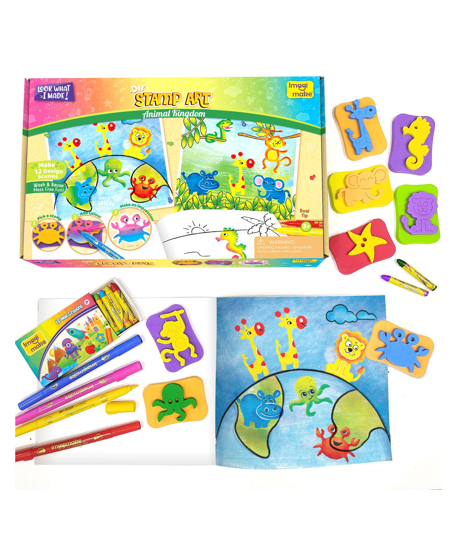 Imagimake DIY Stamp Art Animal Kingdom - Multicolour