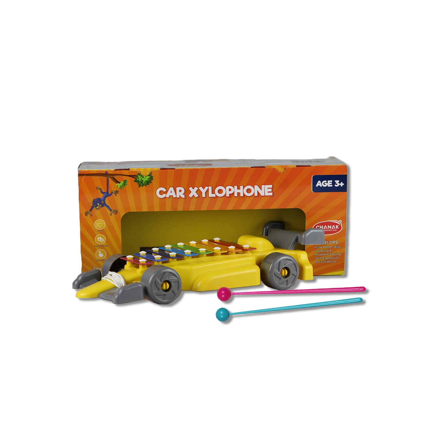 Chanak Musical Car Xylophone Toy, Plastic Car Xylophone for Kids - Multicolor