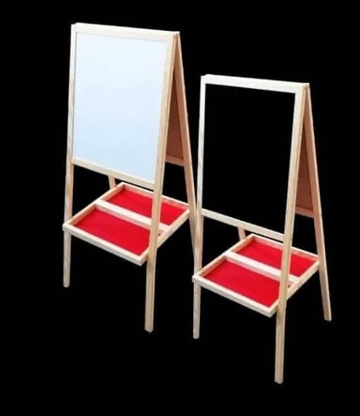 SIMARR 3 in 1 Standing Board, White Board Black Board Art Sheet for Drawing EASAL Board For Kids - Multicolor