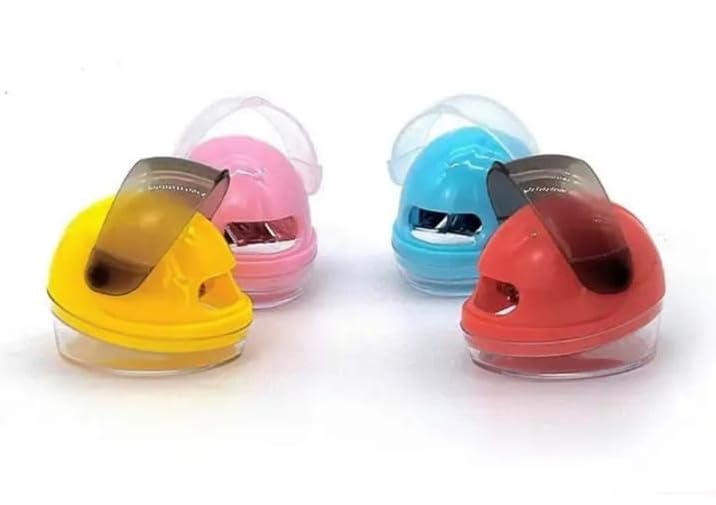 Cutest Imported Stuff Helmet Shape Pencil Sharpener for Kids - Pack of 10 Pcs
