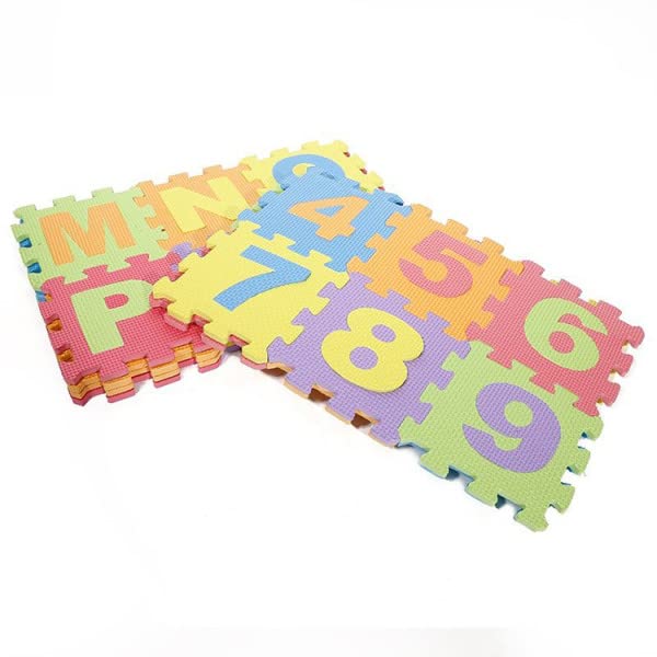 Mini Puzzle Foam EVA Mat for Kids – Interlocking Learning Alphabet (A to Z) and Number (0 to 10) Memory Mat for Kids