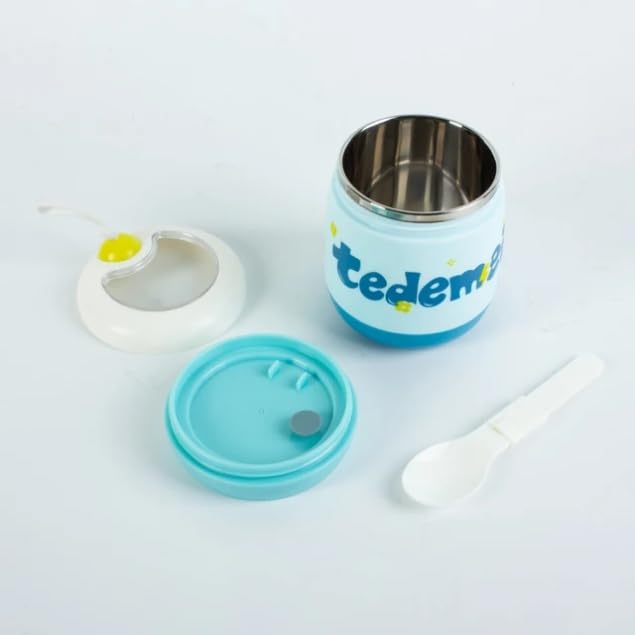 Tedem Lunch Box Stainless Steel Insulated Food Jar with Folding Spoon 450ML
