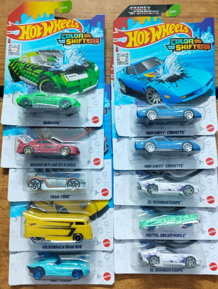 Hot Wheels Color Shifter - Full Pack of 10 Pcs - Multicolor - BHR15