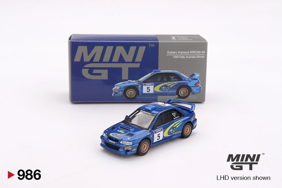 MINI GT #975 Subaru Impreza WRC98 1998 Rally Monte-Carlo 3rd Place #3 – 1:64 Die-Cast Model Car - Box Packing