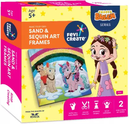 Chhota Bheem Sand And Sequins Art Kit - Ideal Gift For Kids - Multicolor