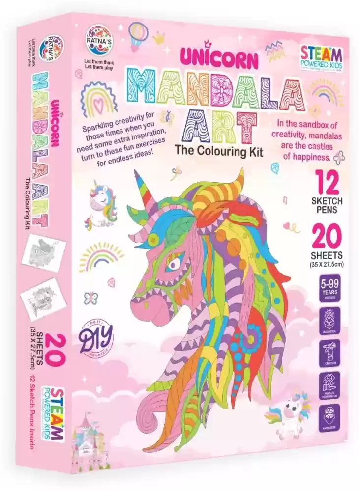 Ratnas Unicorn Mandala Art Kit - Multicolor Assorted