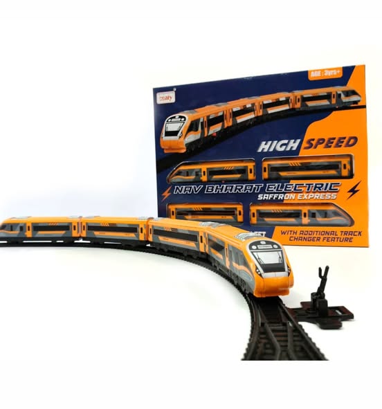 Centy Nav Bharat Electric Saffron Express - Battery Operated Toy Train Set