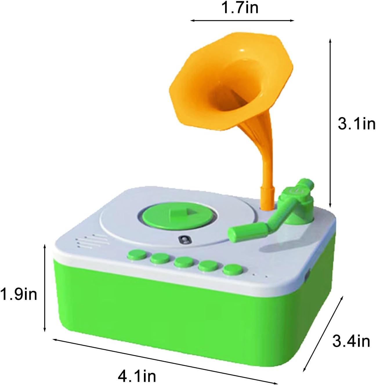 Children Phonograph Player, Kids Gramophone with 96 Cards | Portable Gramaphone, Story Music Player Toys, Education Gift for Children | Color & Design May Vary