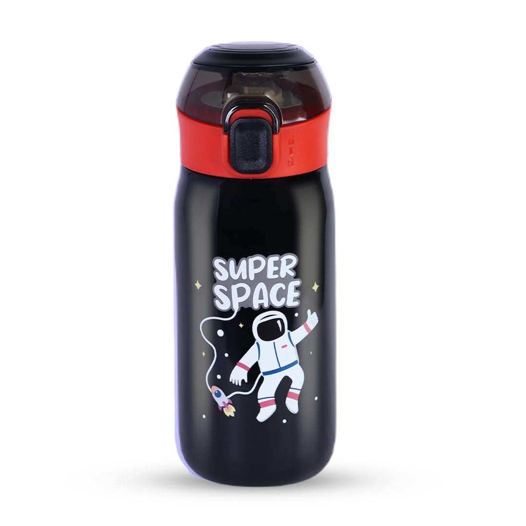 Steel Bottle with Cute Theme Eye-Catching Print - Stylish & Functional, Easy to Carry with Handle, Food Grade, Leakproof, Ideal for Office, School, Outdoor