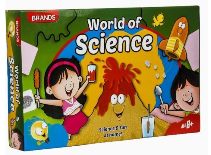 Play Craft - World of Science Kit for Junior Scientists, Turn Home into Lab, Make Rockets, Crystals, Volcanoes and More, Educational STEM Toy for Kids Age 8+