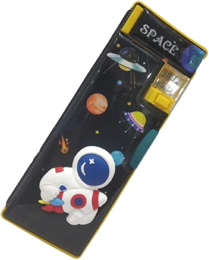 Pencil Box With Sharpner Assorted Theme - Assorted - Color & Design May Vary