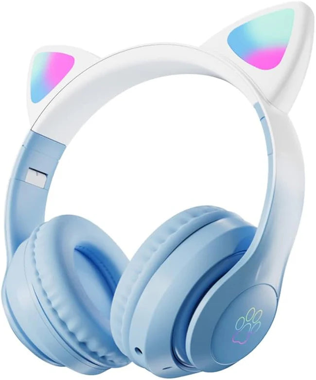 Cots and Cuddles Cute Cat Design Bluetooth Headphone | High-Quality Sound for kids - Multicolor
