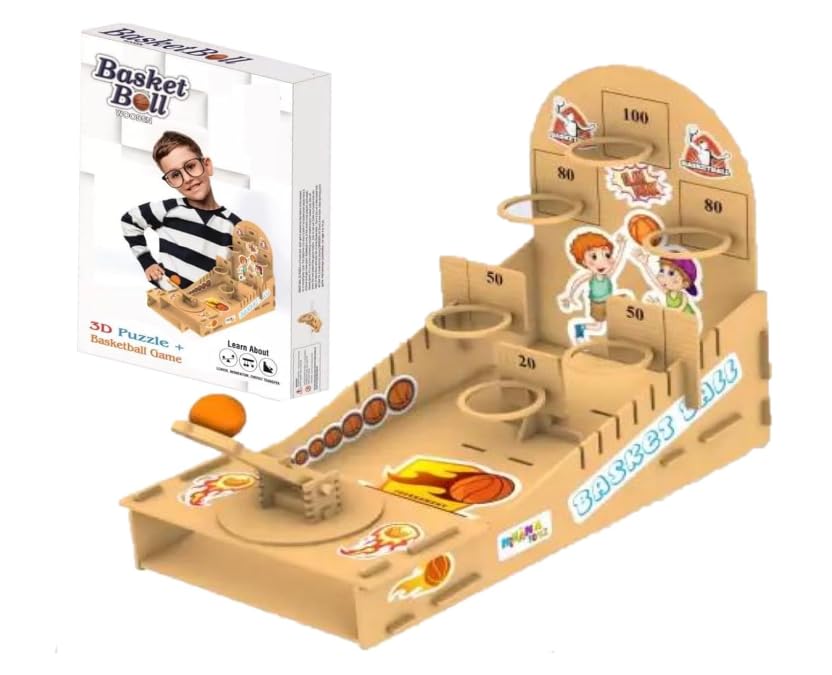 Wooden Basket Ball Puzzles Toys for Kids (Multicolor)
