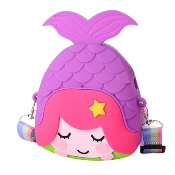 Kawaii-Q: Children's Bag Minnie Mermaid Cartoon School Backpack Coin Purse Wallet Handbags for Toddlers Kids