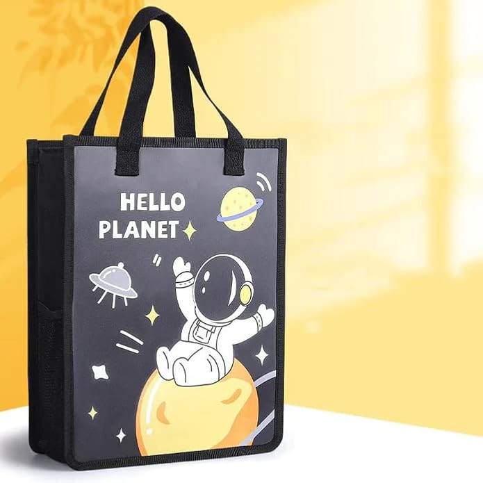 School File Folder Document Bag – Student Canvas Tuition Bag for Boys & Girls, Notebook Tote Bag, Cute Cartoon Printed Folder, Stationery for Kids
