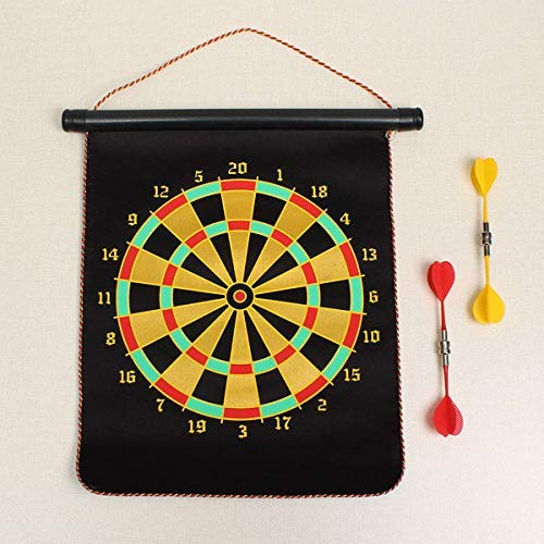 Double Sided Magnet Dart Board with Darts For Kids - Multicolor