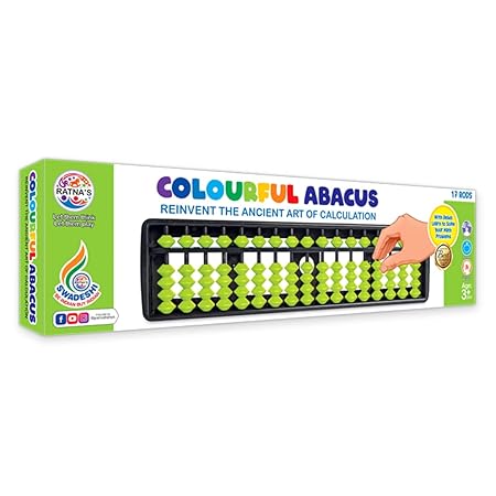 Ratna's Colourful Educational Abacus 17 Rod - Color May Vary - Assorted