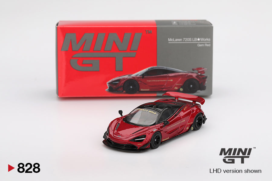 Mini GT - Imported Premium - 828 - McLaren 720S LB Works - Gem Red - Blister Pack