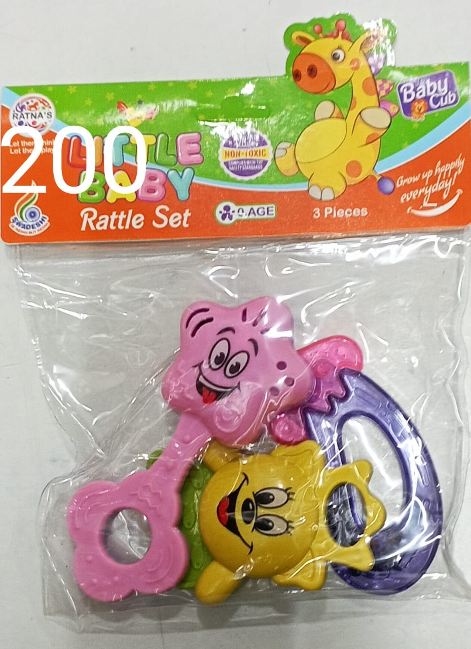 Ratnas Colorful Little Baby Rattle Set - 3 Pcs - Multicolor