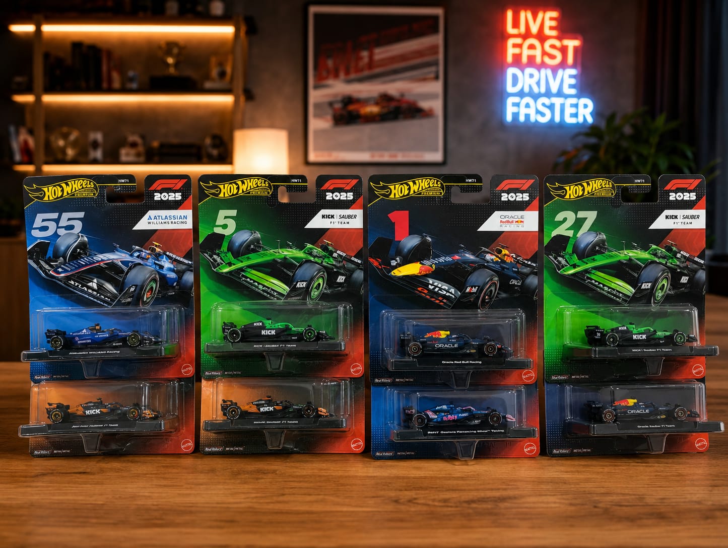 Hot Wheels F1 2025 Set of 8 Cars - HRV11 - 955K - Pack of 8 Cars