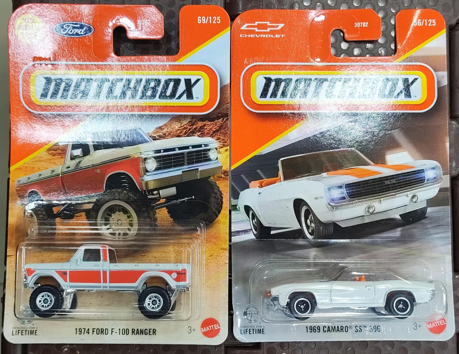 Matchbox Cars 2026 - Combo Pack of 2 Pcs - 1969 Camaro SS 396 & 1974 Ford F-100 Ranger - 30782-95FG