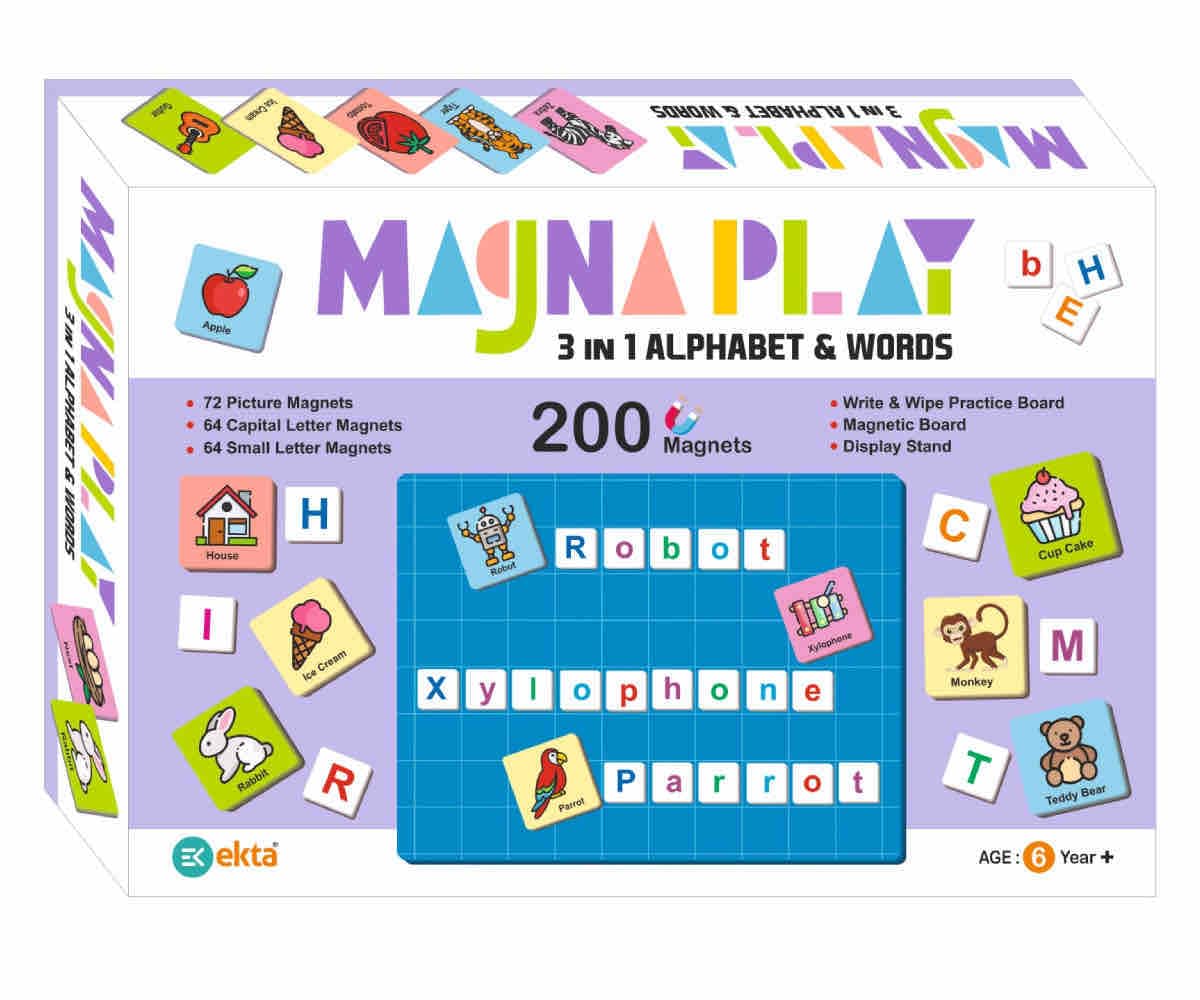 Ekta Magna Play 3 in 1 Alphabet & Words - Multicolor