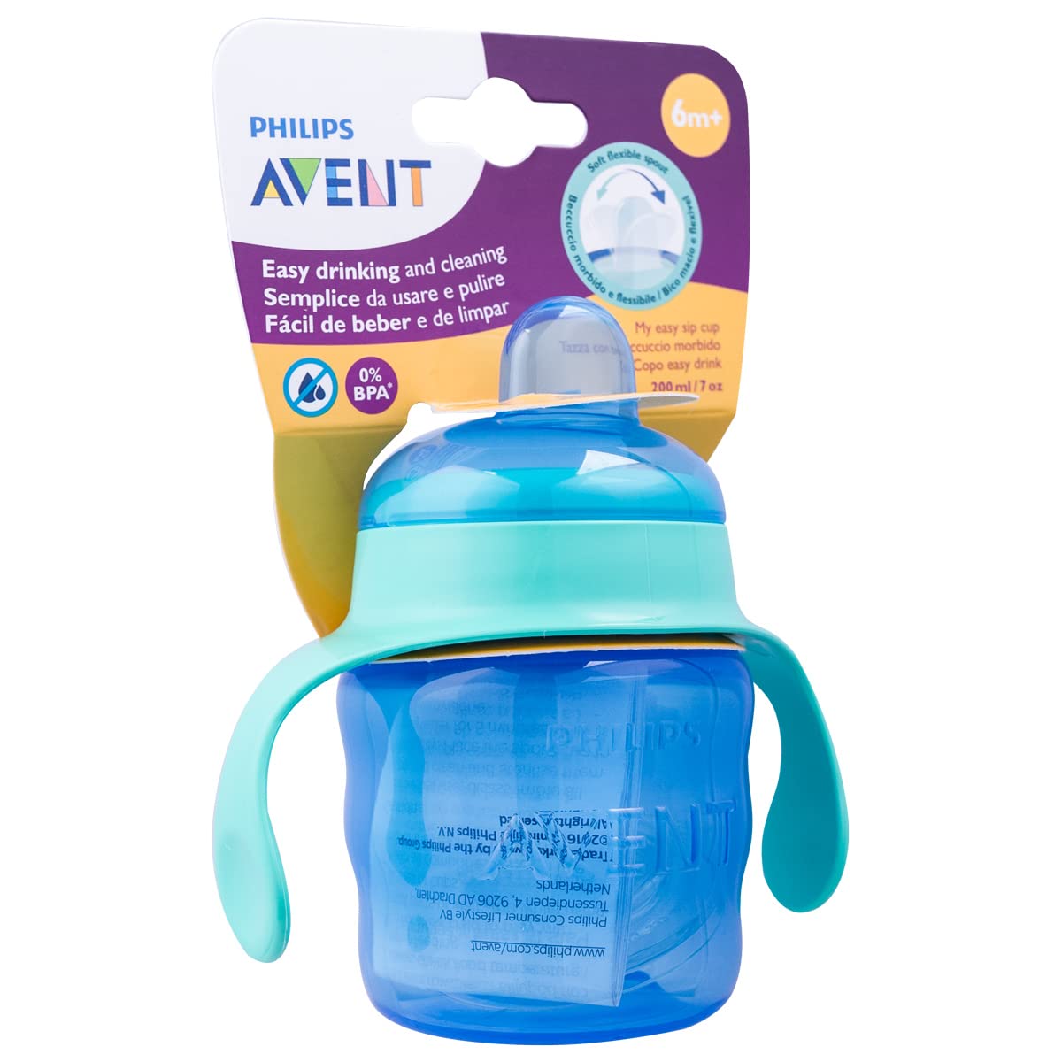 Philips Avent (6M+) Classic Soft Polypropylene Spout Cup | Green/Blue | SCF551/05 | 200ml