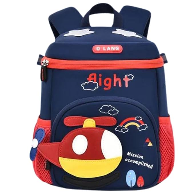 Helicopter Design Large Capacity School Backpack Bag for Kids - Assorted