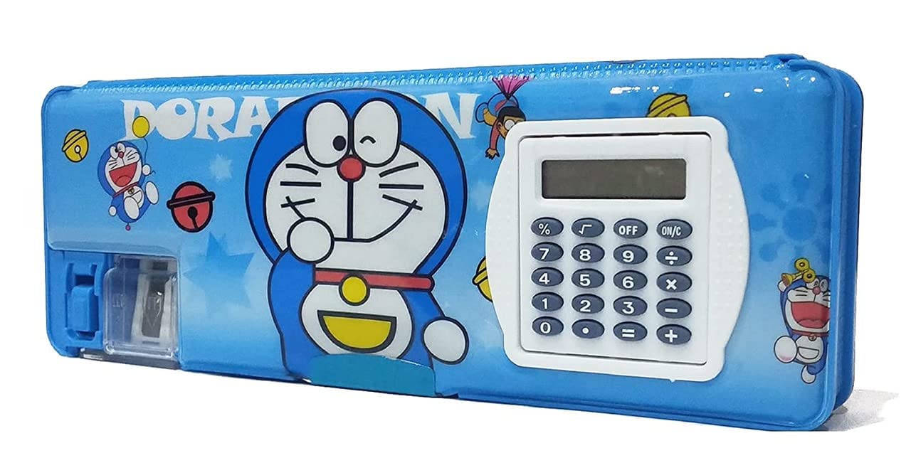 Inbuilt Calculator Pencil Box For Kids | Assorted Color & Design