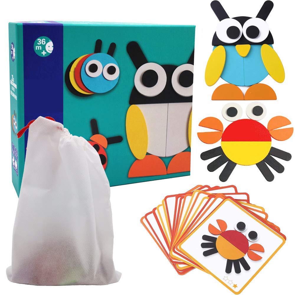 Animals Jigsaw Puzzle Sorting and Stacking Game for Kids - Multicolour